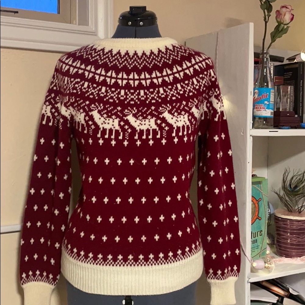 Maroon Reindeer Sweater